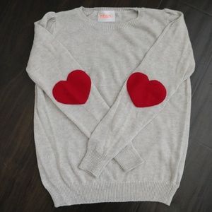 Heart elbow patch sweater
